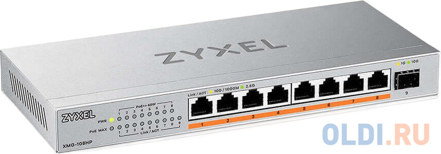 Коммутатор Zyxel XMG-108HP-EU0101F 8x2.5Гбит/с 1SFP+ 8PoE++ 100W неуправляемый - фото 3