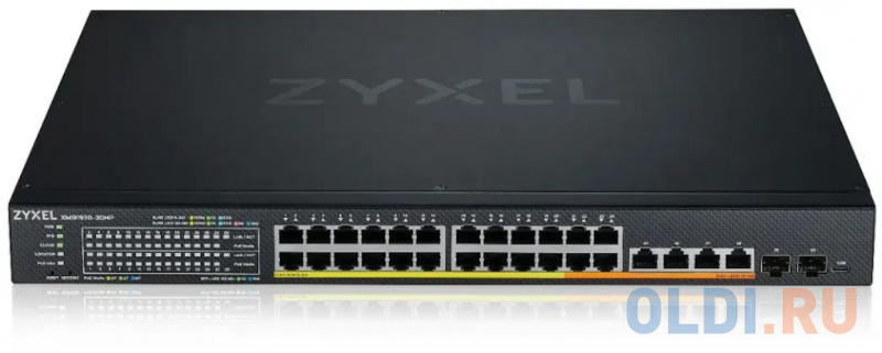 Smart L3 Lite коммутатор Zyxel NebulaFlex XMG1930-30HP, rack 19", 24xRJ-45: 1/2.5G PoE+ (4 из них PoE++), 4xRJ-45: 1/2.5/5/10G PoE++, 2xSFP+, бюд XMG1930-30HP-ZZ0101F - фото 2