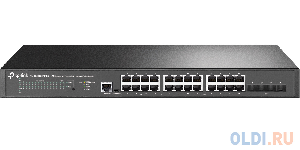 TP-Link TL-SG3428XPP-M2, Управляемый коммутатор JetStream уровня 2+ с 24 портами 2,5 Гбит/с (8 портов PoE++, 16 портов PoE+) и 4 портами SFP+ 10 Гбит/ - фото 1