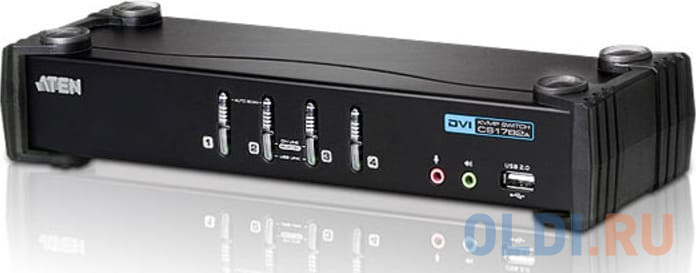 

Переключатель ATEN KVM Switch CS1764A-AT-G 4-х портовый USB 2.0 DVI KVMP™-переключатель (KVM Switch)