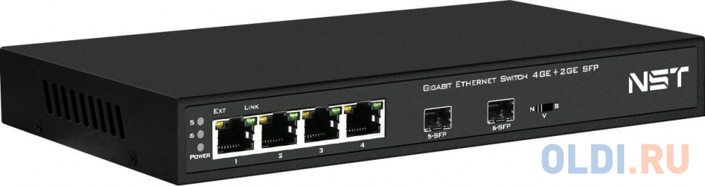 Коммутатор Gigabit Ethernet на 4 RJ45 + 2 SFP. Порты: 4 x GE (10/100/1000Base-T), 2 x GE SFP (1000Base-FX). В комплекте БП DC12V(1A). Встроенная грозо