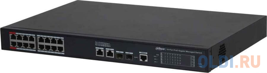 Коммутатор Dahua DH-S4220-16GT-190 (L2) 16x1Гбит/с 2SFP 16PoE 190W управляемый