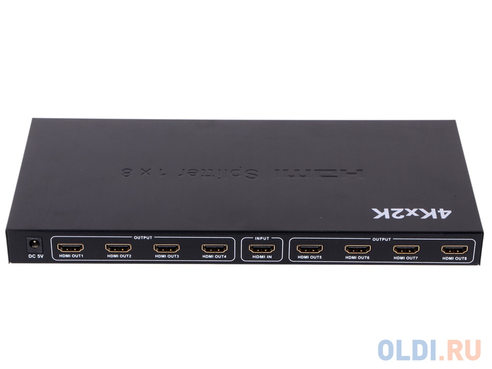 Разветвитель HDMI 4K Splitter Orient HSP0108H , 1-8, HDMI 1.4b/3D, UHDTV 4K(3840x2160)/HDTV1080p/1080i/720p, HDCP1.2, внешний БП 12В/4A, метал.корпус 29987 - фото 2
