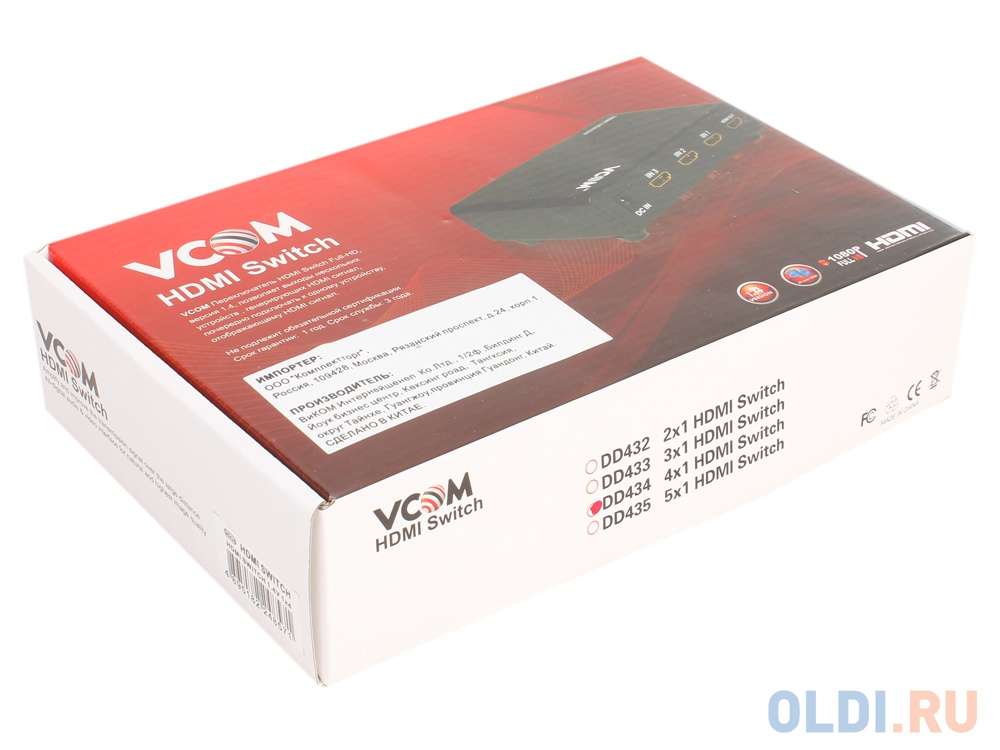 Переключатель HDMI 1.4V  4=1 VCOM <DD434 фото