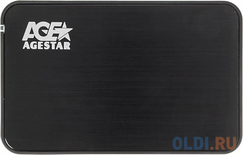 Внешний корпус 2.5" SATA AgeStar 3UB2A8 (BLACK), сталь+пластик, черный, безвинт конструкц, USB 3.0