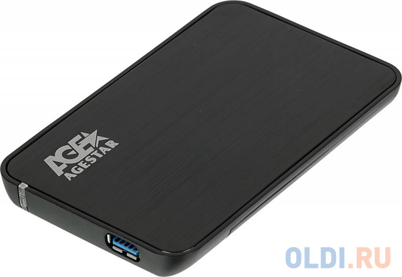 Внешний корпус 2.5" SATA AgeStar 3UB2A8 (BLACK), сталь+пластик, черный, безвинт конструкц, USB 3.0 фото