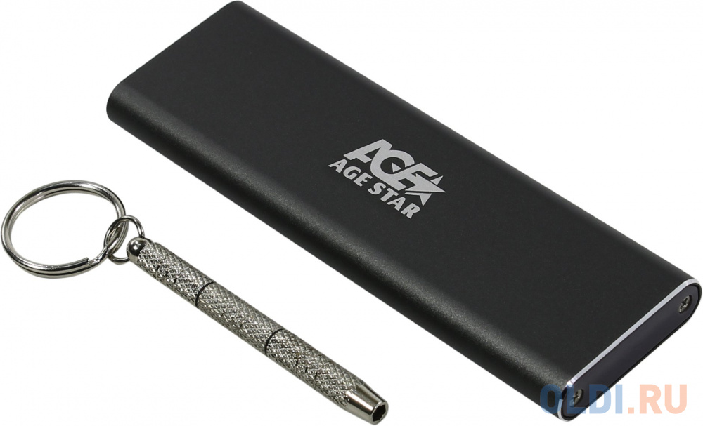 Внешний корпус SSD AgeStar 3UBNF2C m2 NGFF 2280 B-Key USB 3.1 алюминий черный