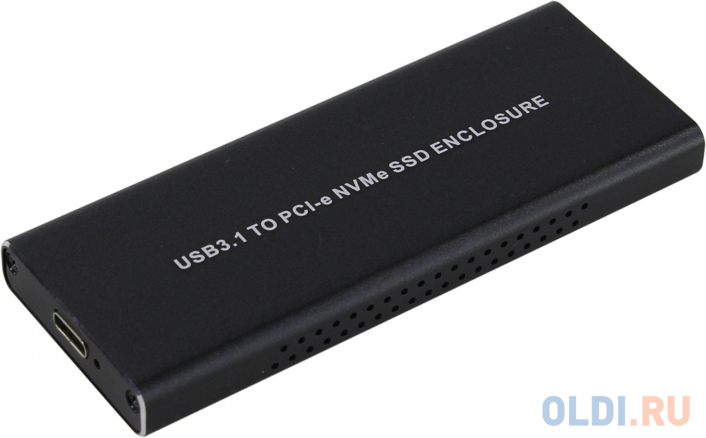 ORIENT 3550U3, USB 3.1 Gen2 контейнер для SSD M.2 NVMe 2230/2242/2260/2280 M-Key, PCIe Gen3x2 (JMS583), до 10 GB/s, поддержка UAPS,TRIM, разъем USB3.1 Type-C + кабель USB3.1 Type-A, черный (30900) - фото 1
