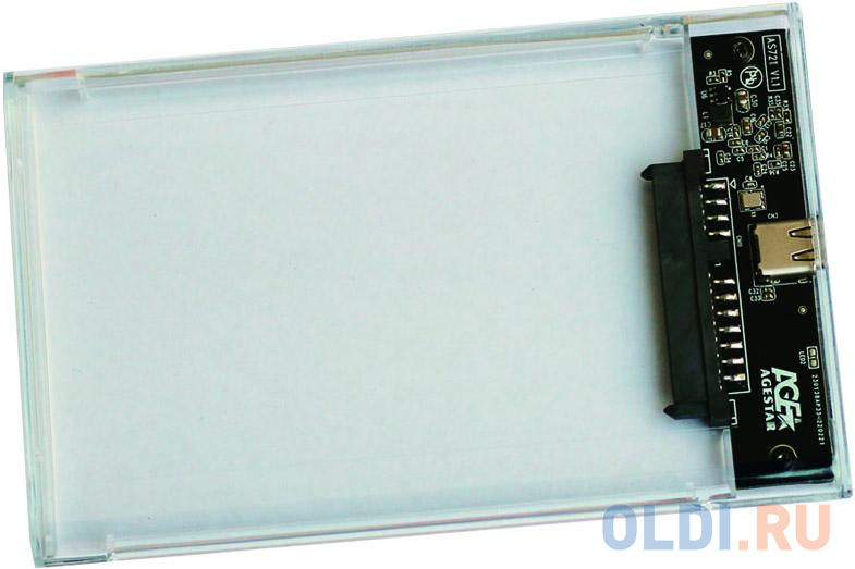 Внешний корпус для HDD/SSD AgeStar 3UB2P6C SATA III пластик прозрачный 2.5" фото