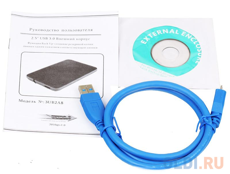 Мобил рек AgeStar 3UB2A8 (Silver) USB 3.0 to 2,5"hdd SATA алюминий SUB3A8 - фото 7