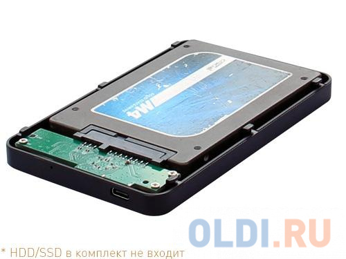 Внешний контейнер для HDD/SSD 2.5" SATAIII AgeStar 3UB2P1C пластик, чёрный, кабель USB3.0 A-type-С фото