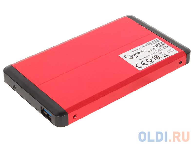 Внешний корпус 2.5" Gembird EE2-U3S-2-R, красный, USB 3.0, SATA фото