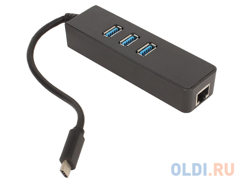 

Концентратор ORIENT JK-341, Type-C USB 3.0 HUB 3 Ports + Gigabit Ethernet Adapter, RTS5140 + RTL8153 chipset, RJ45 10/100/1000 Мбит/с, USB штекер тип