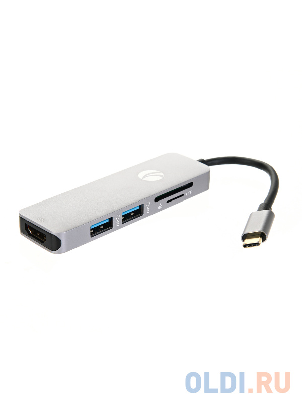 

Концентратор (Хаб) USB3.1 Type-CM--HDMI+2*USB3.0+TF+SD docking space, металлический корпус, VCOM <CU430M