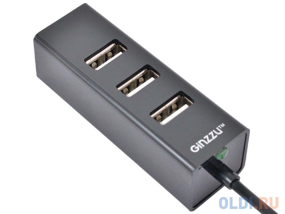 Концентратор USB 2.0 Ginzzu GR-474UB (4 порта, 1.1м кабель) концентратор 4 х портовый usb 3 0 2 0 ginzzu gr 339ub 1 порт usb 3 0 3 порта usb 2 0 интерфейсный кабель usb3 0 30 см упаковка блистер