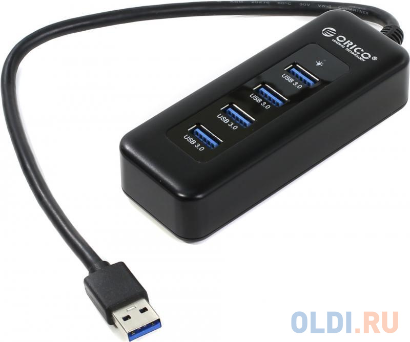 Концентратор USB Orico U3R1H4-BK4 порта USB 3.0 черный