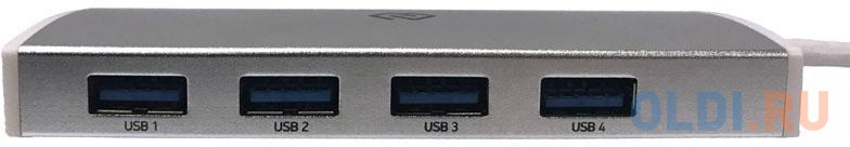 Разветвитель USB Type-C Digma HUB-4U3.0-UC-S 4 х USB 3.0 серебристый разветвитель usb type c digma hub 2u3 0сh uc g hdmi usb type c 2 х usb 3 0 серый