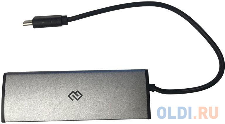 Разветвитель USB Type-C Digma HUB-4U2.0-UC-DS 4 x USB 2.0 серый фото