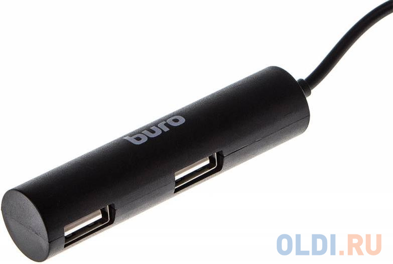 Концентратор USB 2.0 BURO BU-HUB4-0.5R-U2.0 4 x USB 2.0 черный от OLDI