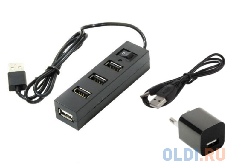

Концентратор USB 2.0 ORIENT TA-400PSN 4 x USB 2.0 черный