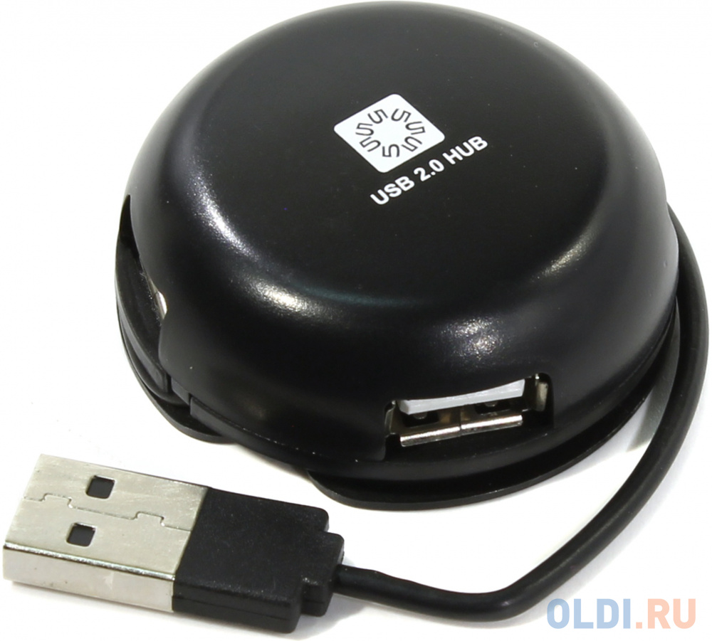 Концентратор USB 2.0 5bites HB24-200BK 4 x USB 2.0 черный 4 port usb2 0 hub 5bites hb24 202bl синий