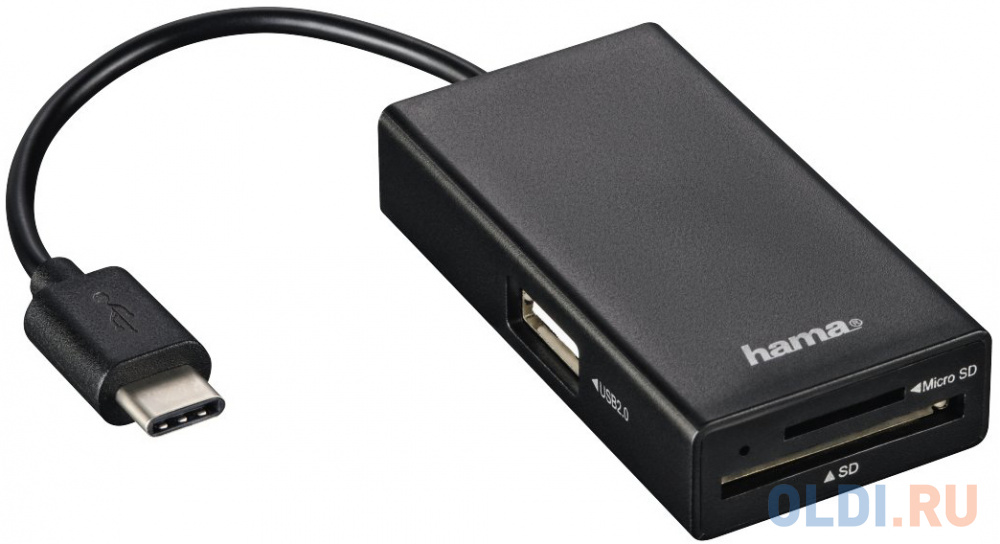 Разветвитель USB 2.0 Hama 3порт. черный (00054144)
