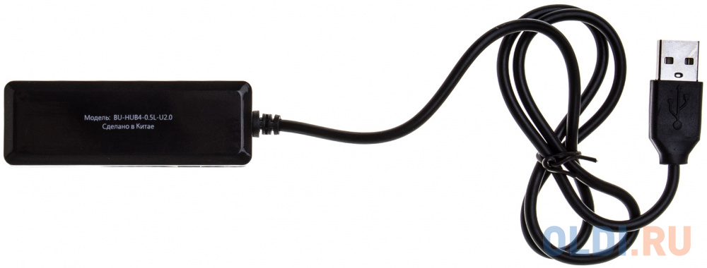 Концентратор USB 2.0 BURO BU-HUB4-0.5L-U2.0 4 x USB 2.0 черный от OLDI