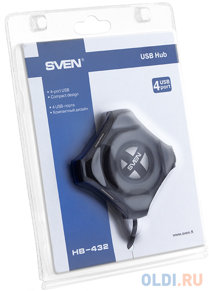 Концентратор USB Type A Sven HB-432 4 x USB 2.0 черный от OLDI