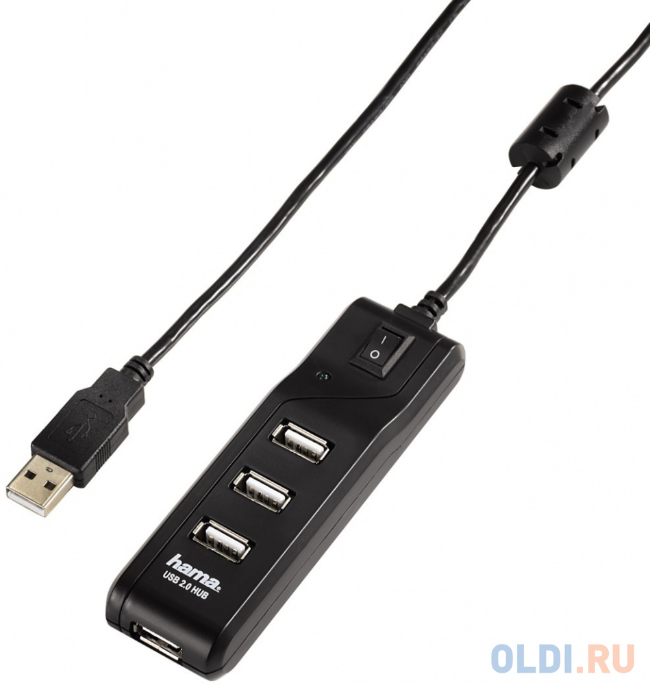

Концентратор USB 2.0 HAMA H-54590 4 x USB 2.0 черный