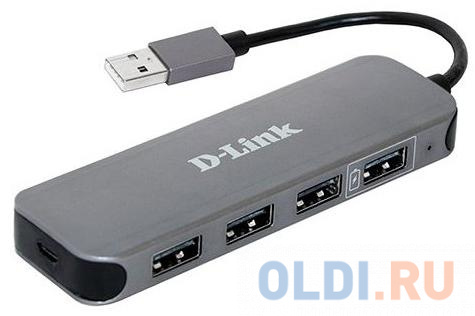 Концентратор USB 2.0 D-Link DUB-H4/D1A/E1A 4 x USB 2.0 черный от OLDI
