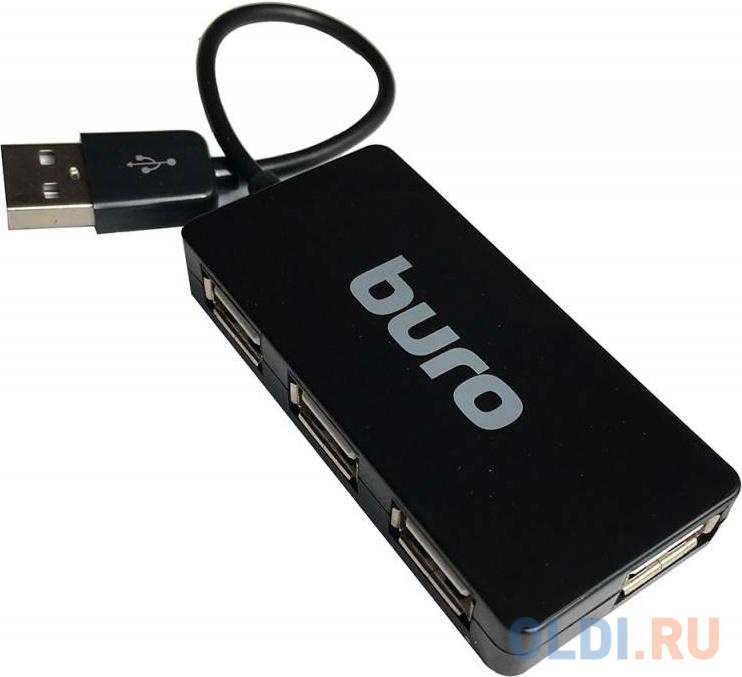 Концентратор USB 2.0 BURO BU-HUB4-U2.0-SLIM 4 порта 4 x USB 2.0 черный