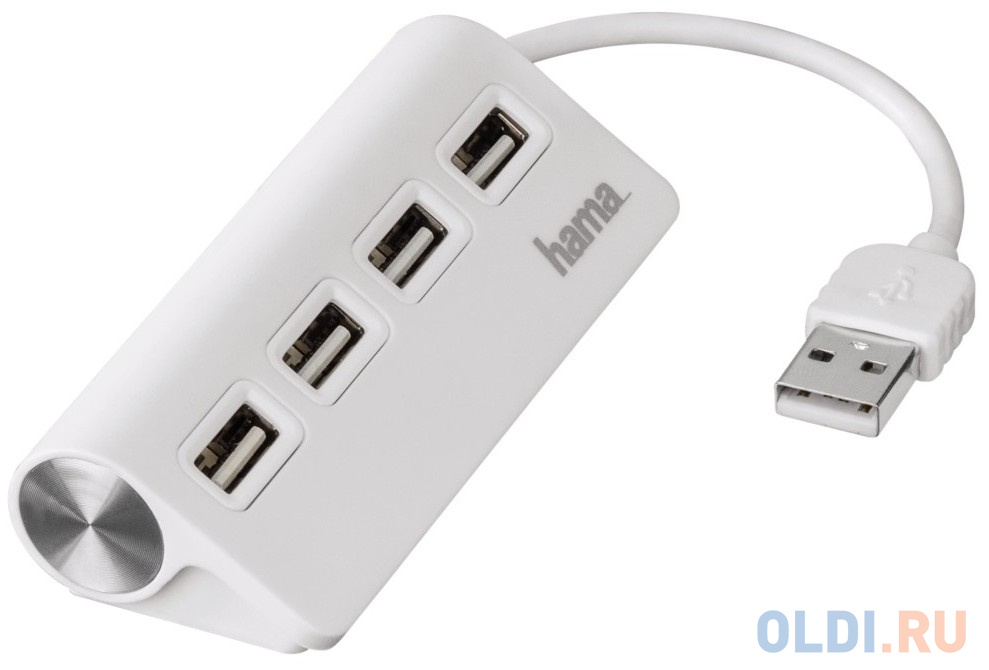 

Концентратор USB 2.0 HAMA 00012178 4 x USB 2.0 белый