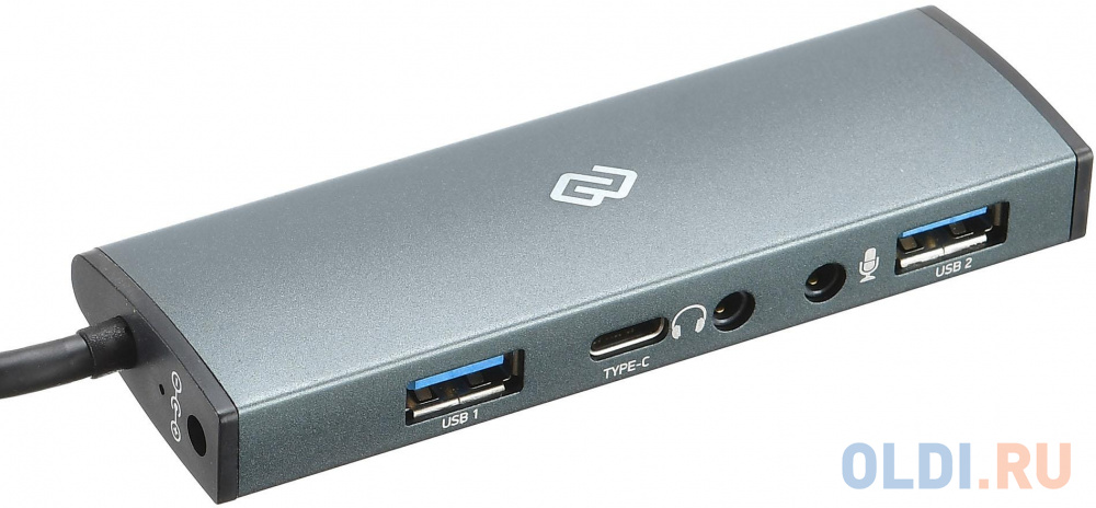 Разветвитель USB Type-C Digma HUB-2U3.0СAU-UC-G 2 х USB 3.0 USB Type-C 2 x mini-jack 3,5мм серый от OLDI