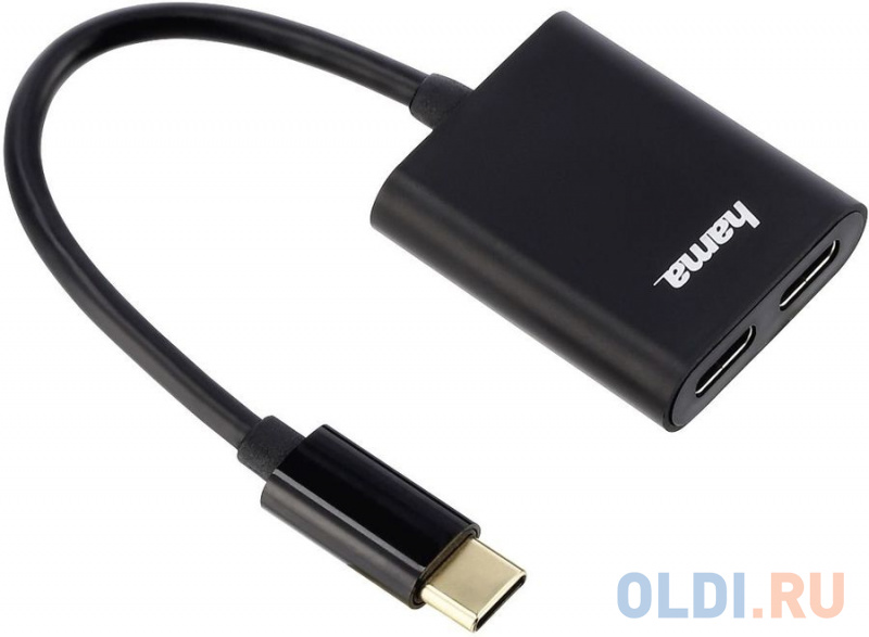 

Разветвитель USB-C Hama 00135749 2порт. черный