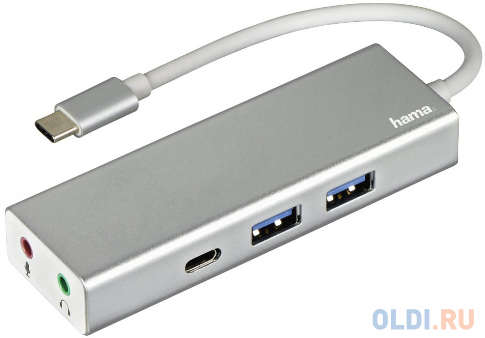 

Концентратор USB 3.1 HAMA 00135758 3 х USB 3.1 серебристый