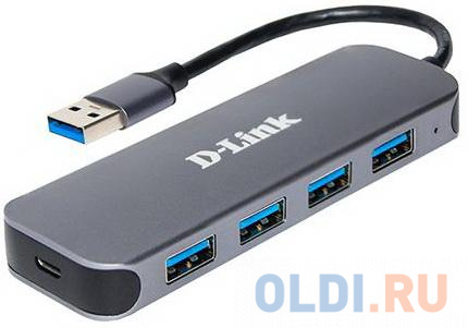 Концентратор USB 3.0 D-Link DUB-1341/C1A USB 3.0 серый