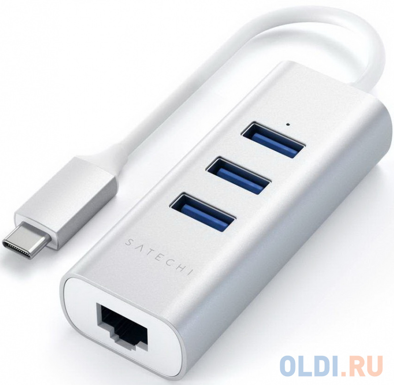 

Концентратор USB Type-C Satechi ST-TC2N1USB31AS 1 Ethernet 3 х USB 3.0 USB Type-C серебристый