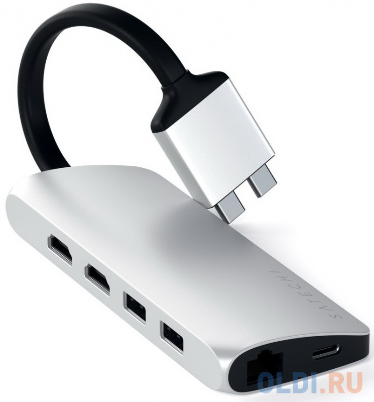 

Адаптер USB Type-C Satechi ST-TCDMMAS HDMI 2 х USB 3.0 microSD SD серебристый