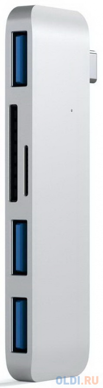 

USB-хаб Satechi Type-C USB Hub для Macbook с портом USB-C. Порты: 3 x USB 3.0, SD, microSD. Цвет серебряный.