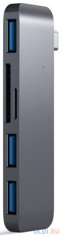 

USB-хаб Satechi Type-C USB Hub для Macbook с портом USB-C. Порты: 3 x USB 3.0, SD, microSD. Цвет серый.