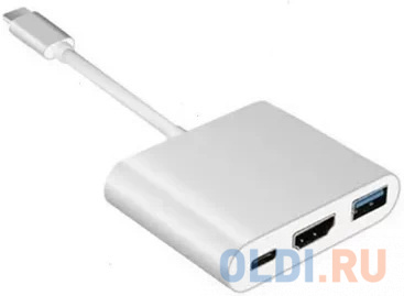 

Хаб XtremeMac Type-C Hub Multiport. Интерфейс USB Type-C. Порты: USB 3.0, HDMI, USB Type-C. Цвет серебряный