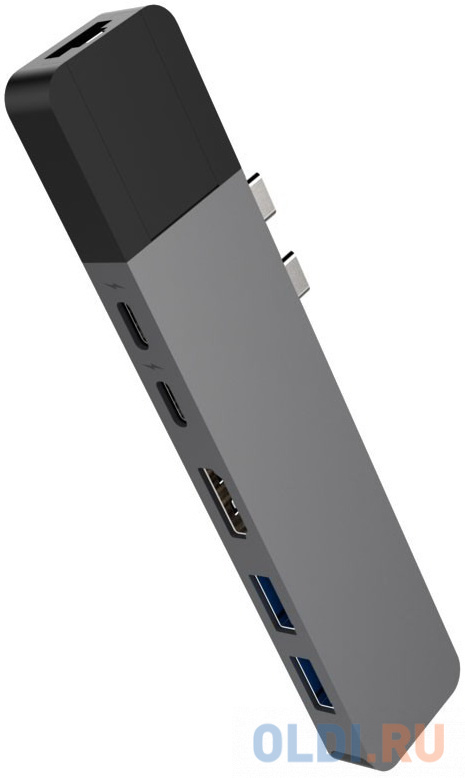 USB Хаб Hyper HyperDrive NET 6-in-2 Hub для USB-C MacBook Pro/Air. Порты: 2 х USB Type-C, 2 x USB 3.1, 4K HDMI, Gigabit Ethernet. Цвет серый космос. от OLDI