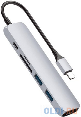 

USB-хаб Hyper HyperDrive BAR 6-in-1 USB-C Hub для iPad Pro, MacBook Pro / Air. Порты: HDMI, 2 x USB-A, Micro SD, SD, USB Type-C Power Delivery. Цвет: серебяный.