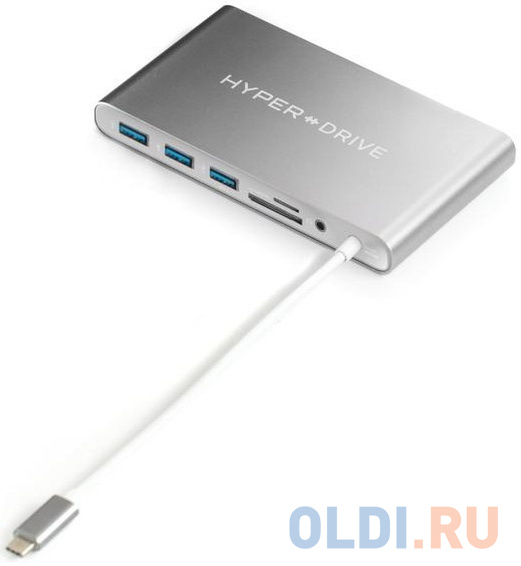 

Концентратор USB Type-C HyperDrive GN30B-GRAY HDMI 1 Ethernet 3 х USB 3.0 USB Type-C microSD SD серый