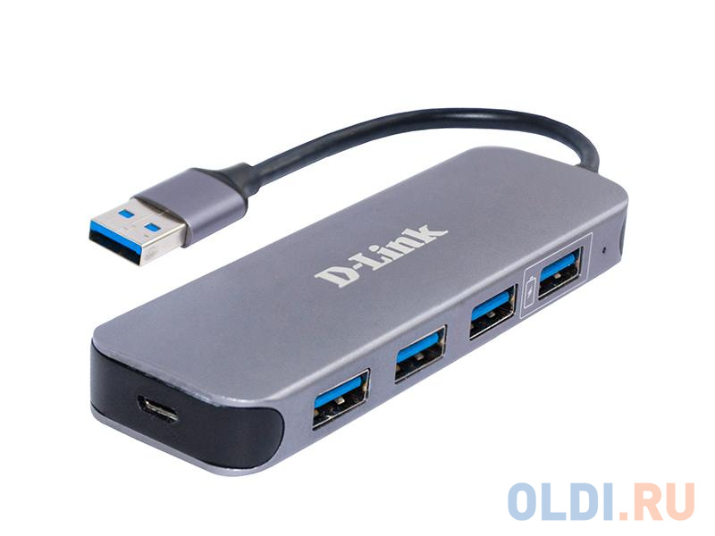 Концентратор USB 3.0 D-Link DUB-1340/D1A 4 х USB 3.0 серый концентратор usb 3 0 2 0 ginzzu gr 314ub 4 порта 1xusb3 0 3xusb2 0