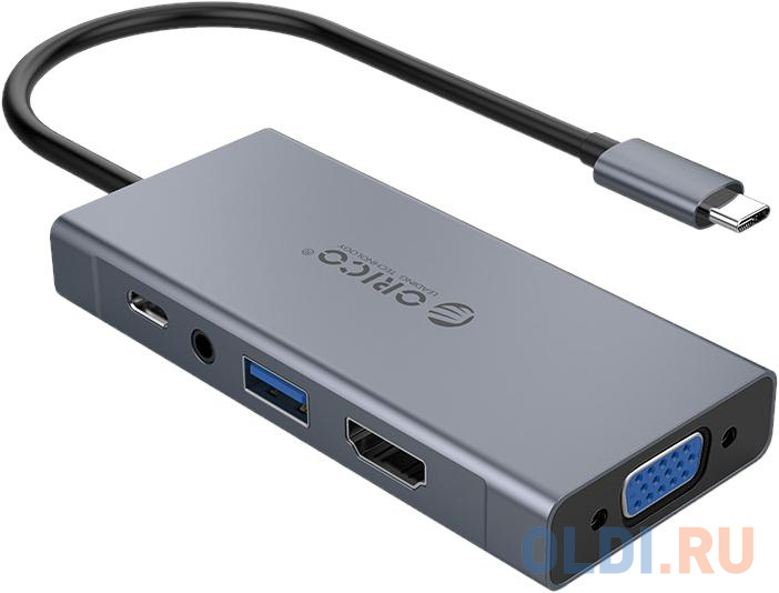 

Концентратор USB Type-C Orico MC-U501P HDMI 1 х USB 3.0 VGA AUDIO Power Delivery серый