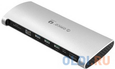 Концентратор USB 3.0 Orico TB3-S1 USB 3.0 USB 3.1 USB Type-C SD RJ-45 Thunderbolt3 серебристый