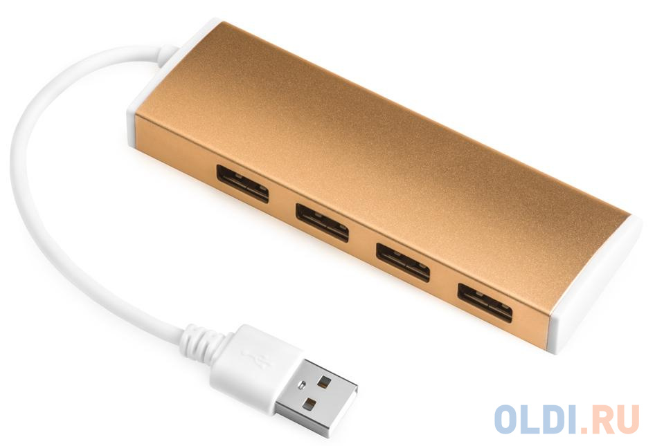 Greenconnect USB 2.0 Разветвитель GCR-UH214BR на 4 порта  0,15m , Bronze от OLDI