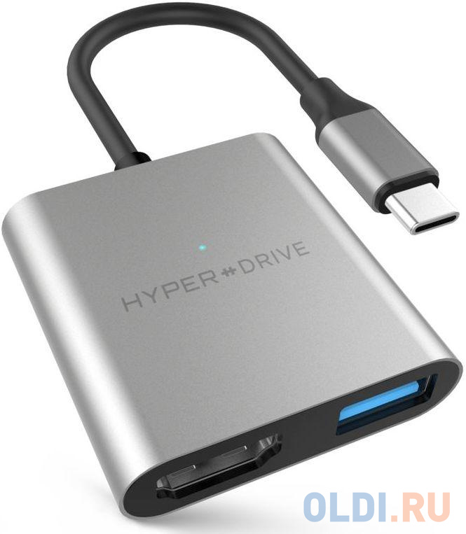 

Концентратор USB Type-C HyperDrive HD259A-GRAY HDMI USB 3.1 USB Type-C серый
