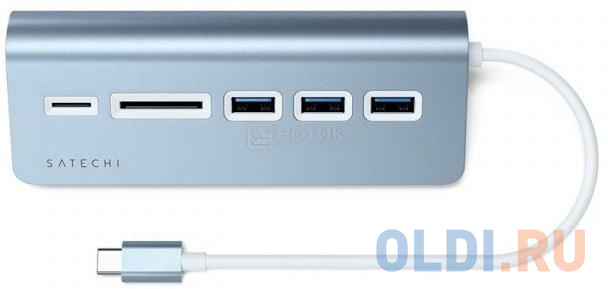 

Концентратор USB Type-C Satechi ST-TCHCRB 3 х USB 3.0 USB Type-C microSD синий